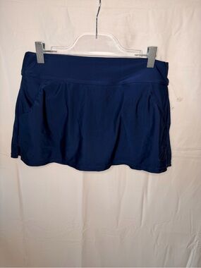 Nautica Navy Women’s Swim Skort with Built-In Shorts
